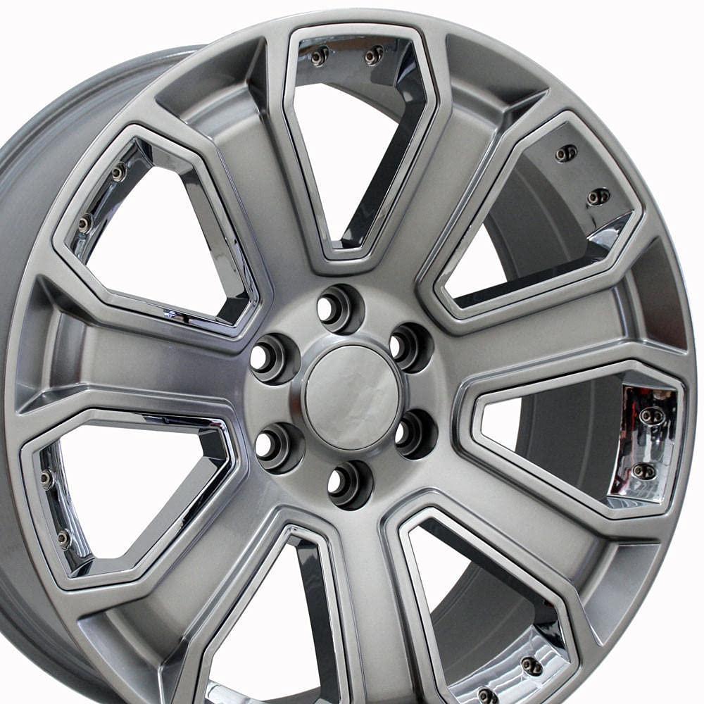 OE Wheels LLC 22 inch Rim Fits Next Gen Chevy Silverado Wheel CV93B 22x9 Hyper Wheel Hollander 5660