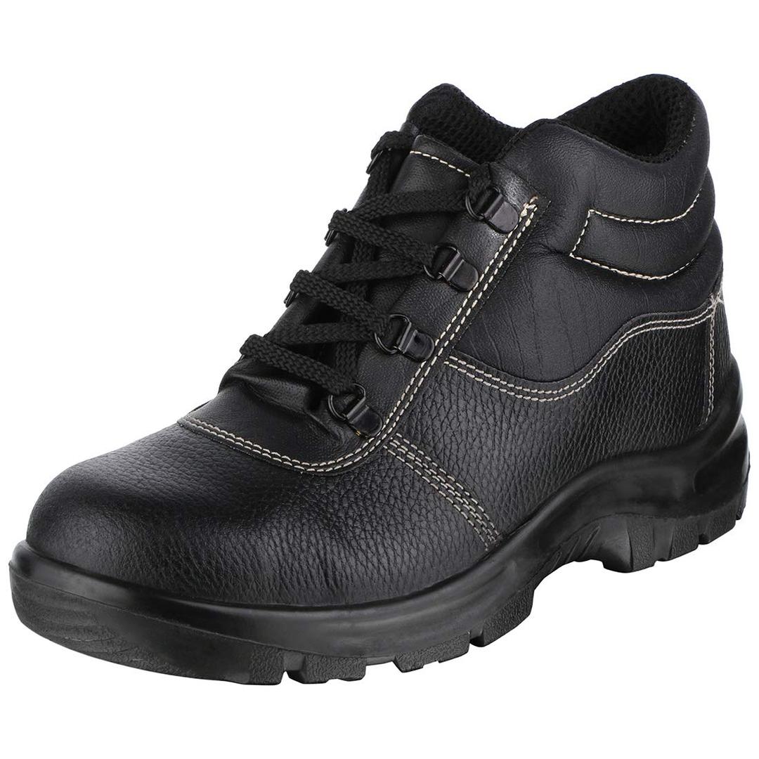 ACME Rapid Men's Leather Closed-Toe Black Safety Shoes (Size-41)