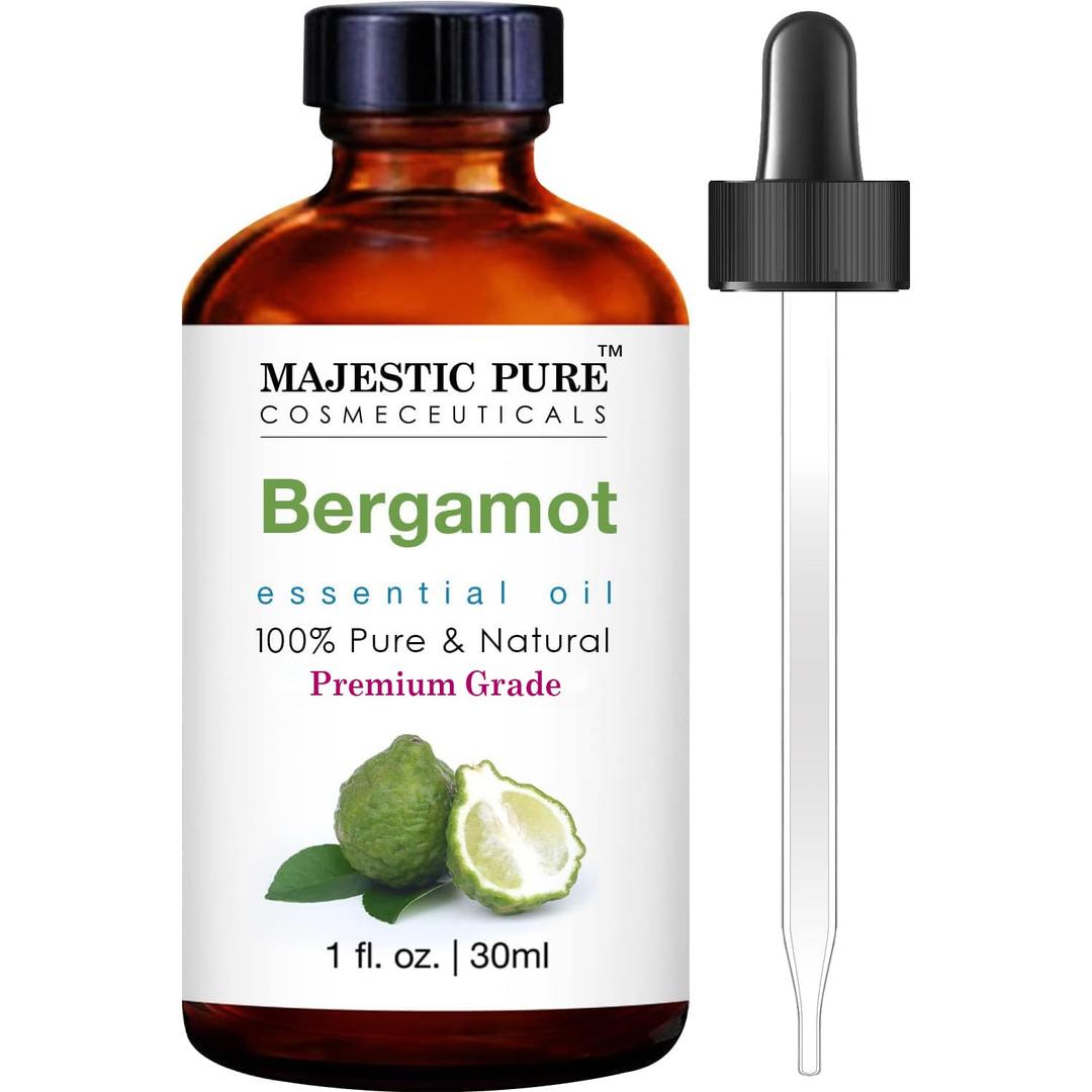 MAJESTIC PURE Bergamot Essential Oil | 100% Pure and Natural Bergamot Oil | Premium Grade Essential Oils for Hair Care, Home Diffusers, Skin, Aromatherapy, Massage and Humidifiers | 1 Fl Oz