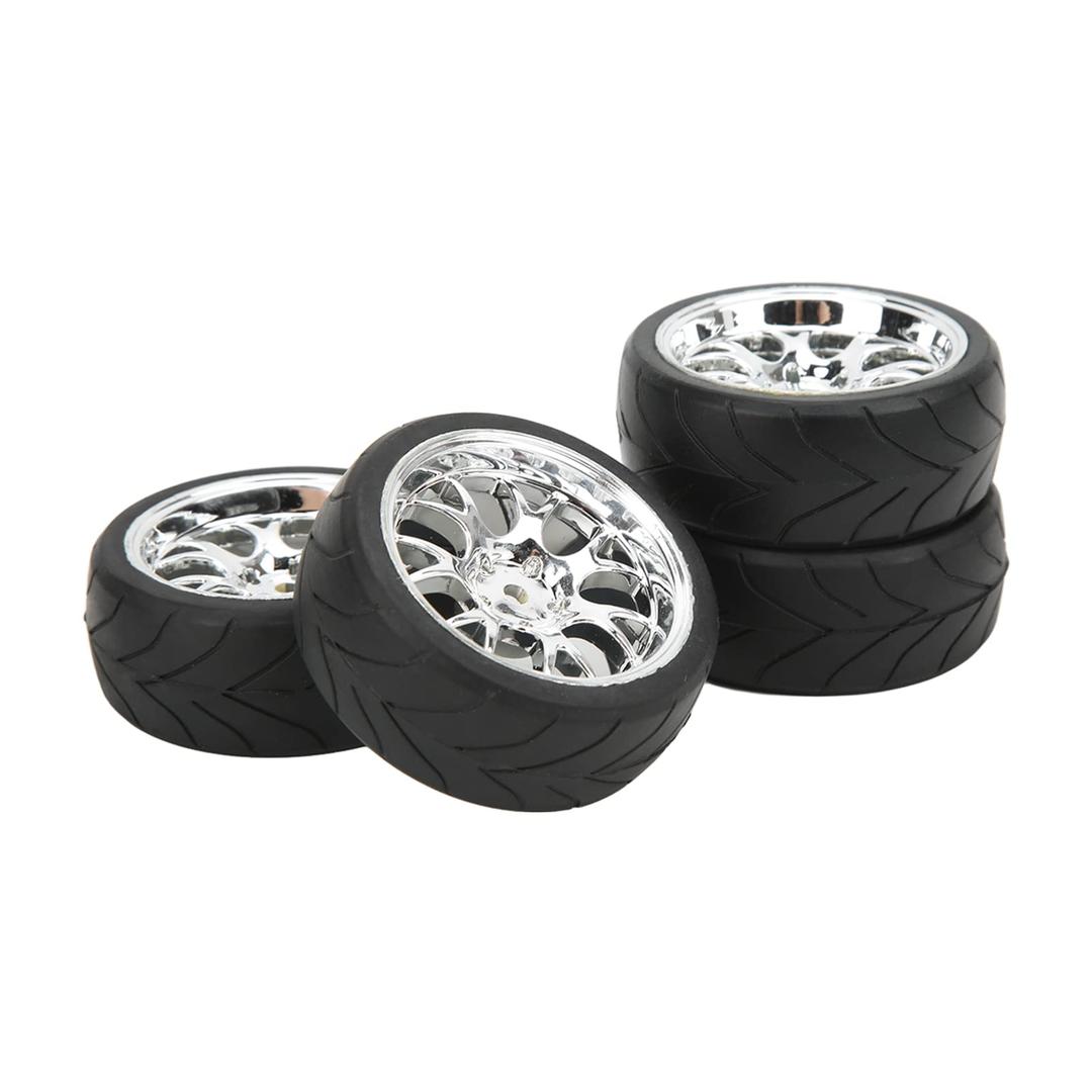 Airshi 1/10 RC Wheels, Long-lasting RC Tires, Strong Damping, Deep Uneven Texture for Most 1/10 Flat Sports Car (B Tire)