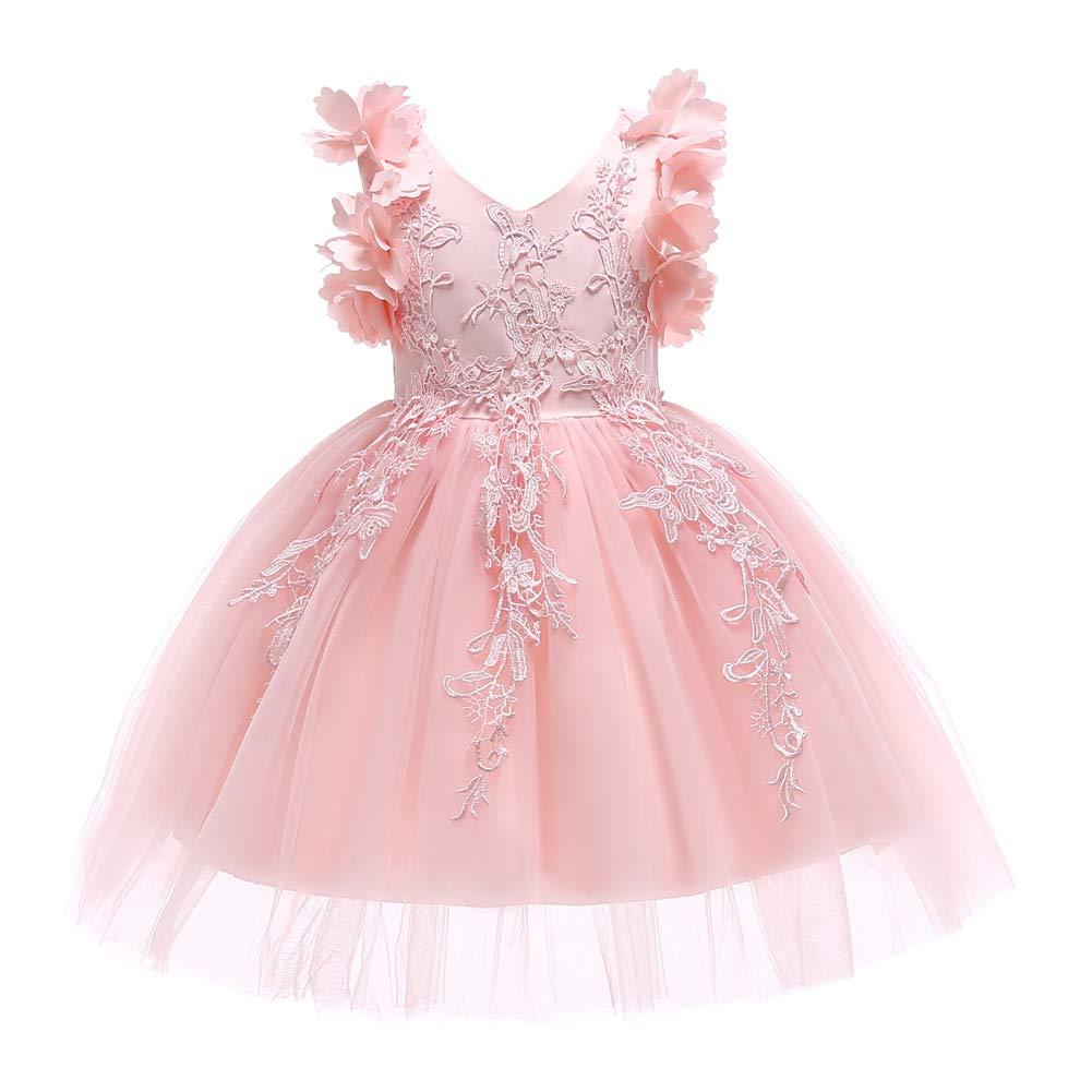 WeileeniceFlower Girl Lace Dress Pageant Kids Wedding Christmas Holiday Party Dresses