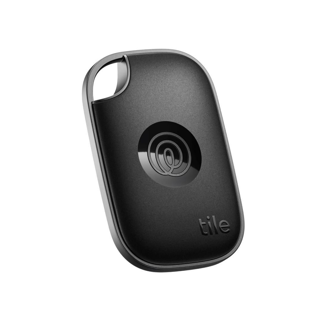 Tile by Life360 Pro (2024) - Powerful Bluetooth Tracker, Key Finder and Item Locator for Keys, Bags and More. Both iOS and Android Compatible. Phone Finder. 1-Pack (Black)