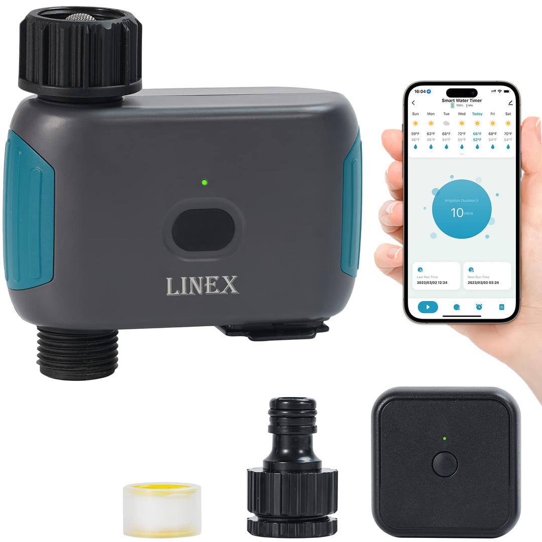 LINEX WiFi Smart Water Timer for Garden Hose , Sprinkler Irrigation Timer with Hub, Compatible with Alexa and Google Assistant