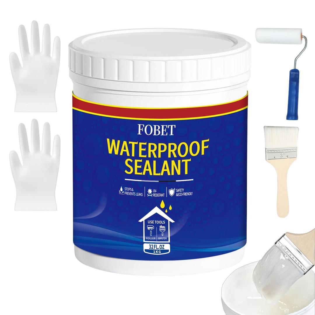 Invisible Waterproof Agent,Liquid Waterproof Sealant,Transparent Repairing Leak Waterproof Adhesive,Indoor & Outdoor Waterproof Coating 32oz (1kg,Clear)