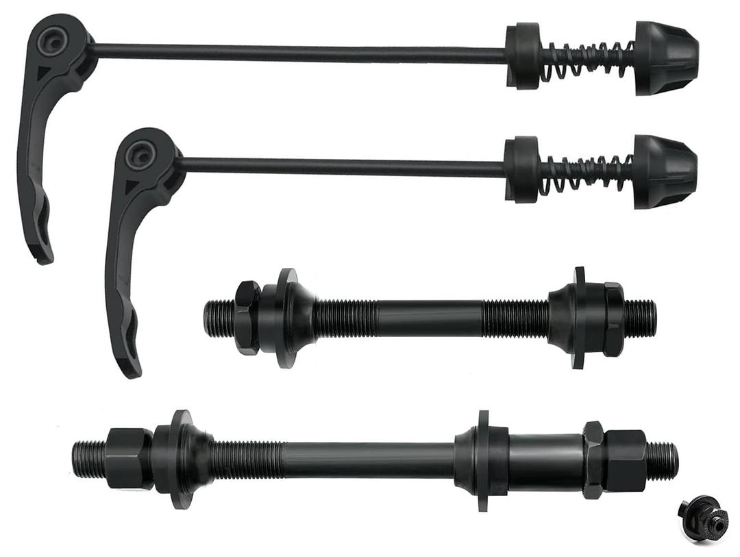 MTB Quick Release Bicycle Hub, Road Mountain Bike Front & Rear Axle Hollow Shaft Set with Standard Spacing (1 Pair, 4 Piece)