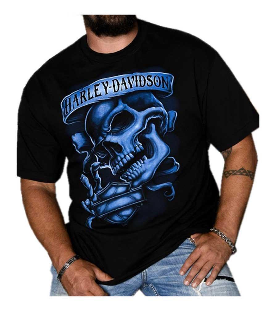 Harley-Davidson Men's Out of The Shadows Skull Short Sleeve T-Shirt, Black