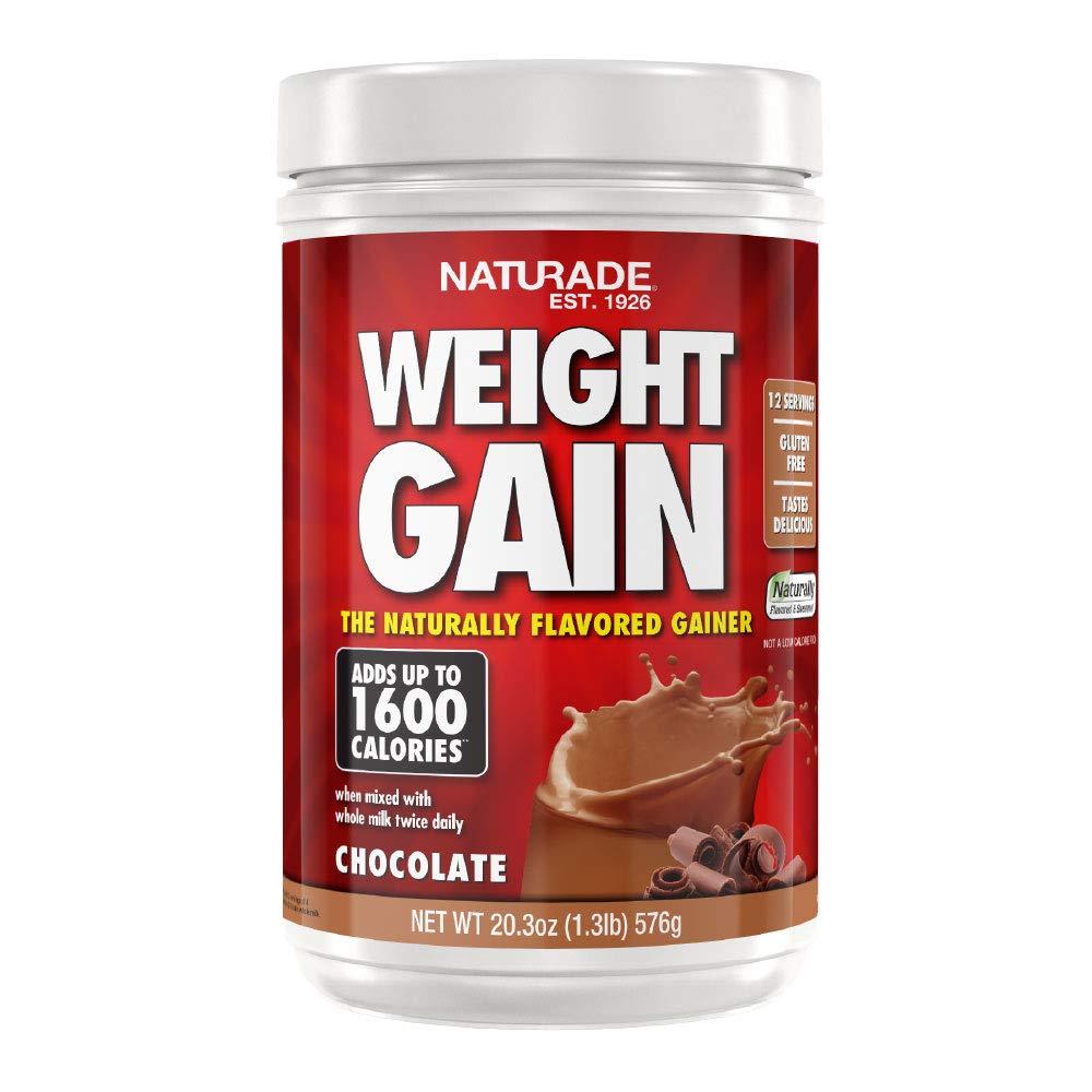 Naturade - All Natural Weight Gain Drink Mix - Gluten Free, Delicious Taste, 1600 Calories per Servings - Mass Gainer w/Carbohydrates & Protein - Chocolate, 20.3 Ounce (12 Servings).