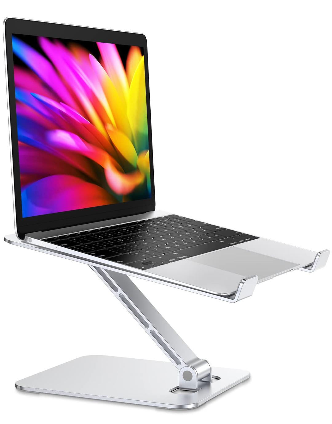 Foldable Laptop Stand, Height Adjustable Ergonomic Computer Stand for Desk, Aluminum Portable Laptop Riser Holder Mount Compatible with MacBook Pro Air, HP, Dell 10-16"