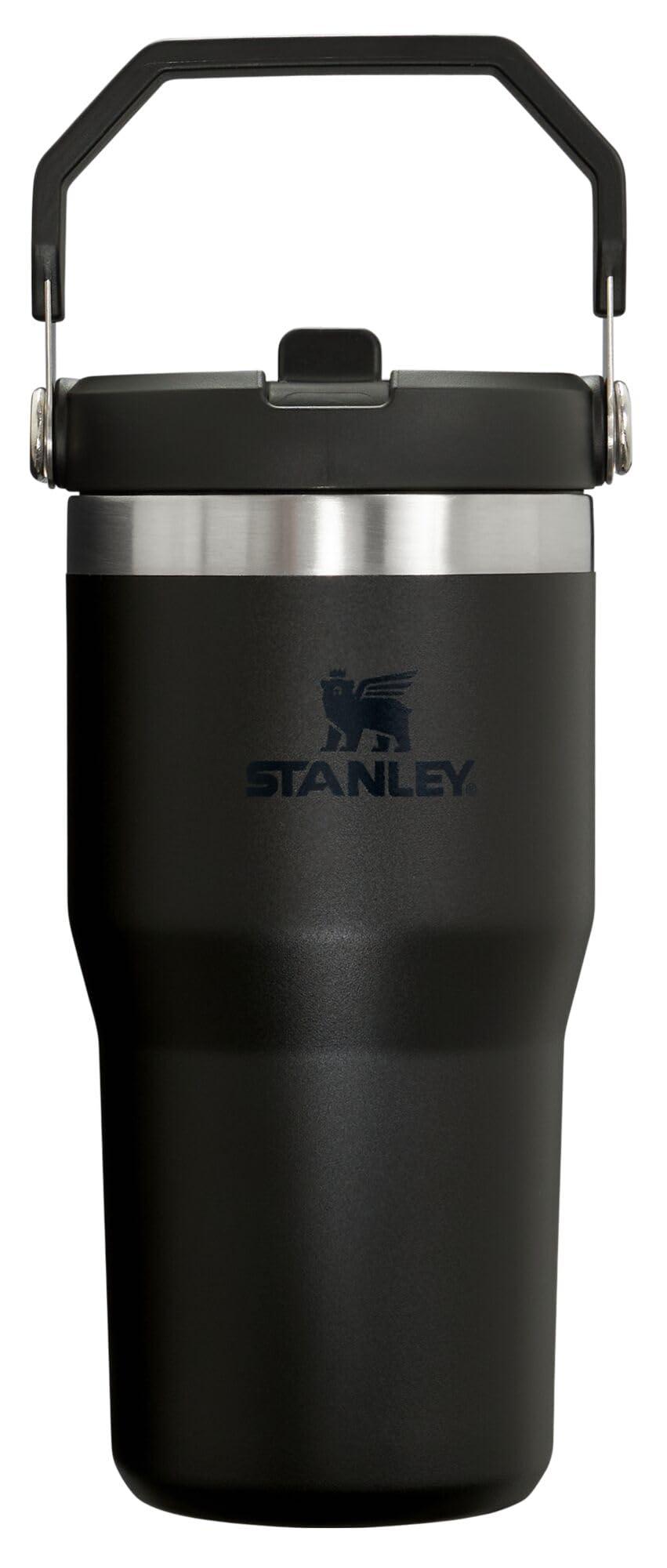 Stanley IceFlow Flip Straw Tumbler with Handle 20 oz | Twist On Lid and Flip Up Straw | Leak Resistant Water Bottle | Insulated Stainless Steel |BPA-Free | Black 2.0