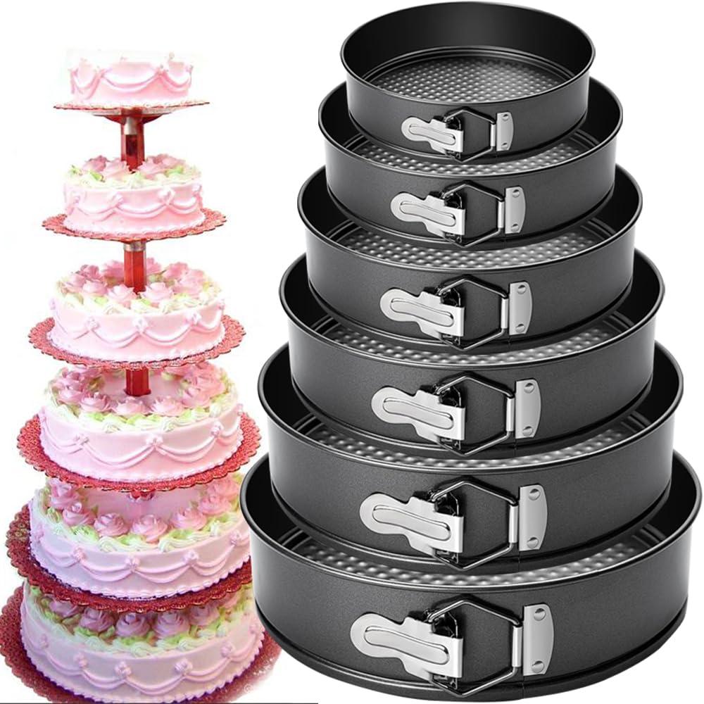 6PCS Springform Pan Round Non Stick Cheesecake Pan Durable Cake Baking Pans with Removable Bottom Cake Molds for Baking