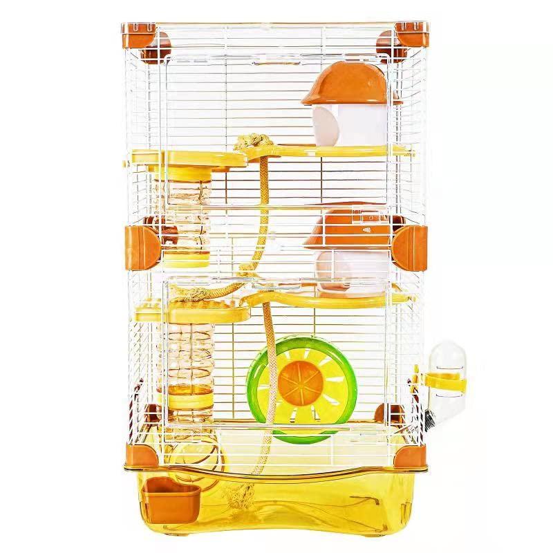 Hamster Cage Small Animal Cage 3 Layers Transparent Cage Size：10.6"(W) X8.1(L) X18.3 (H) Suitable for Hamsters up to 3.5 inch in Length(Please Note This is Mini cage That for Mini Hamster)