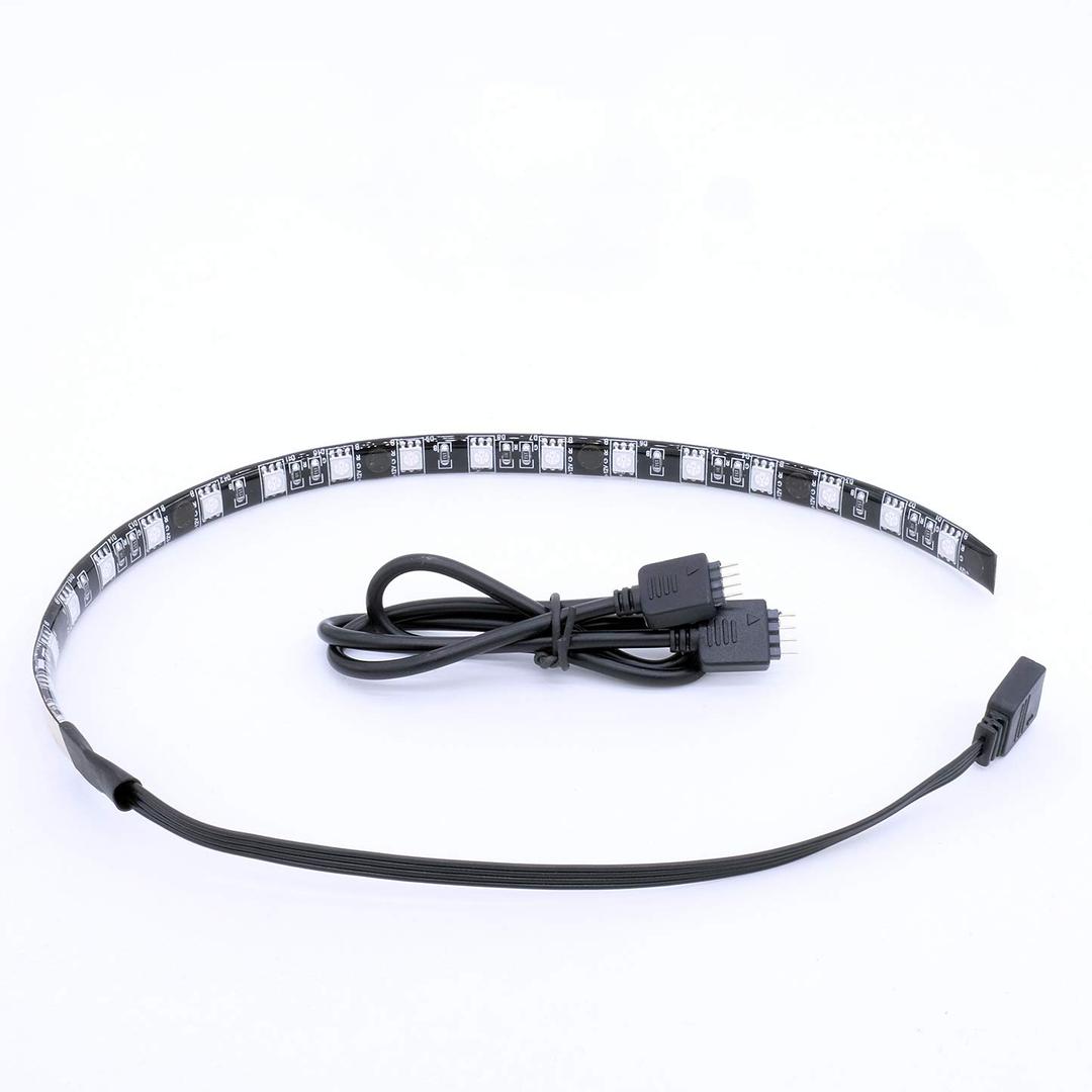 MEEYO Magnetic RGB LED Light Strip for Motherboard Control and PC Computer case, 30cm 18 LEDs with 4 Pin RGB-Header(+12V,G,R,B) Extension Connector