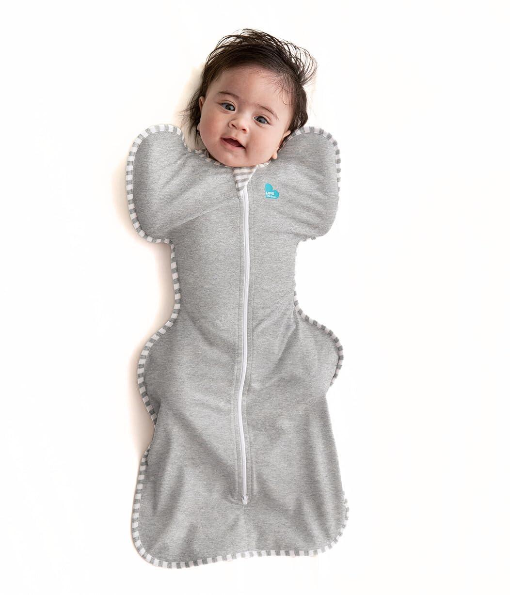 Love to Dream Swaddle UP, Baby Sleep Sack, Self-Soothing Swaddles for Newborns, Improves Sleep, Snug Fit Helps Calm Startle Reflex, New Born Essentials for Baby, Small 8-13lbs, Gray