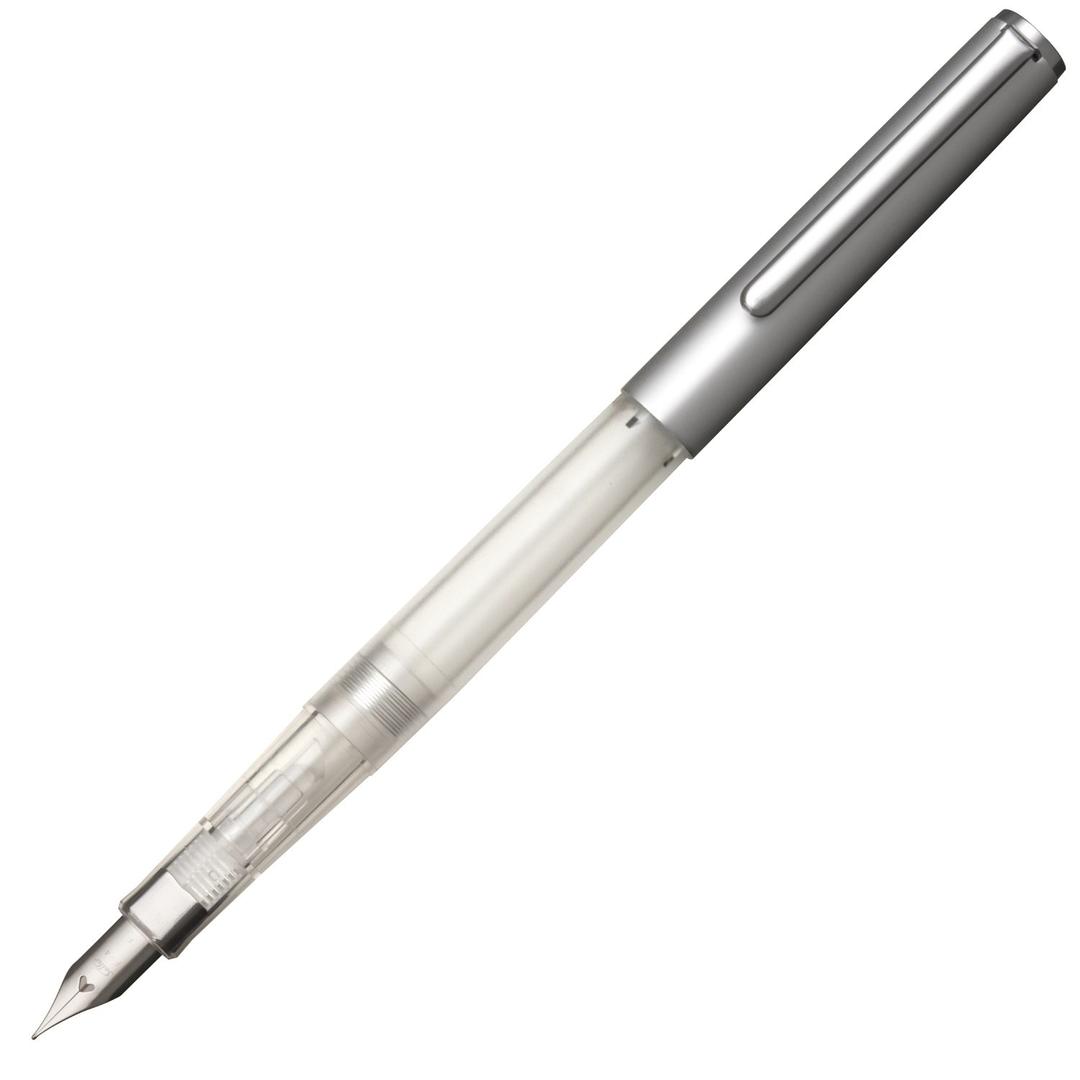 セーラー万年筆Sailor Highace Neo Clear Beginners Fountain Pen, Steel Nib, Fine, Silver Body (11-0119-219)