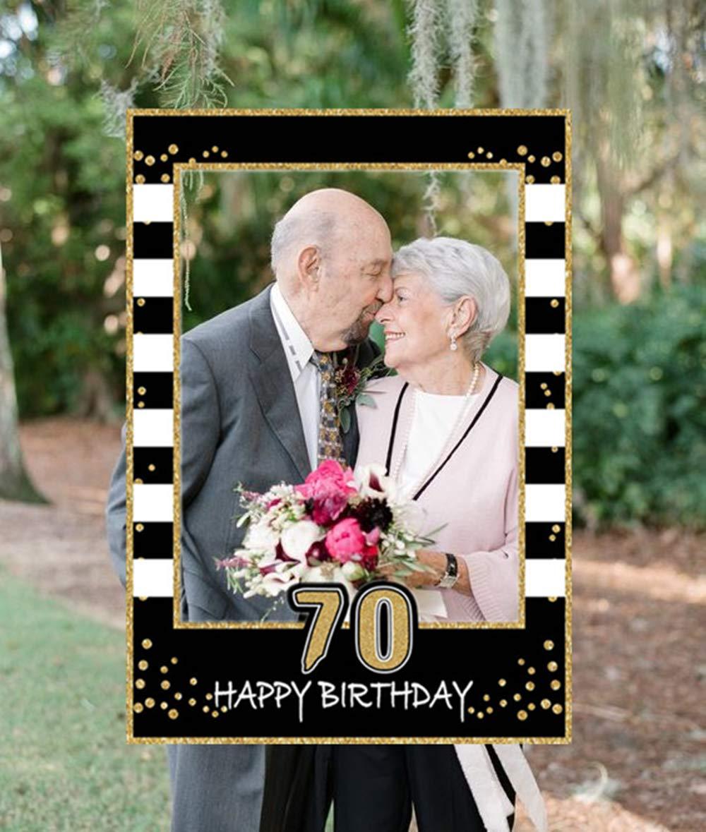 JeVenis 70 Photo Booth Frame 70 Birthday Photo Frame 70 Birthday Photo Booth Props 70 Birthday Gifts For Women Or Man 70 Party Photo Booth Props Birthday Party Decorations