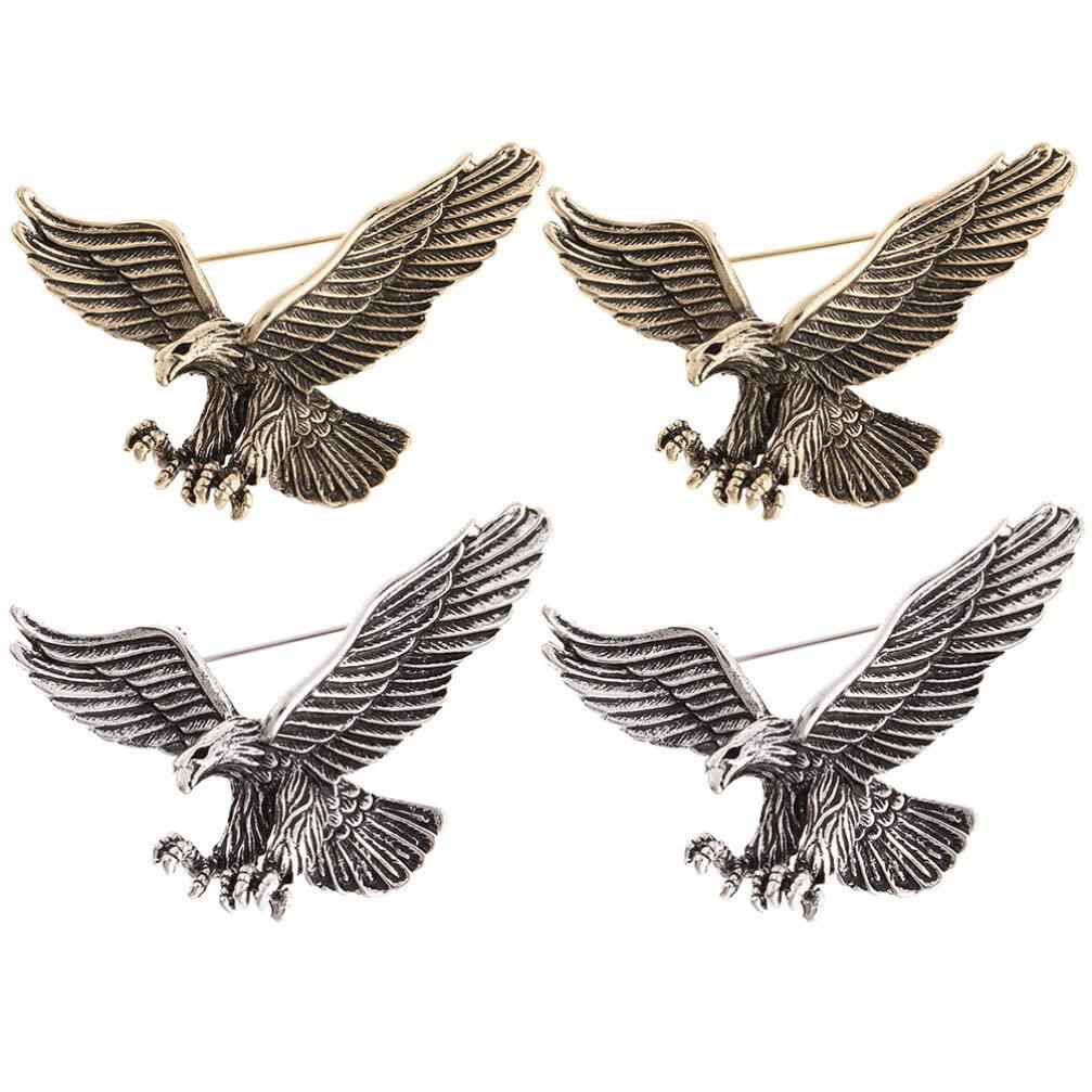 jojofunyBrooches for Women 4pcs Eagle Pin, Animal Lapel, Fashion Jewelry Suit Brooches Accessories Hat for Women