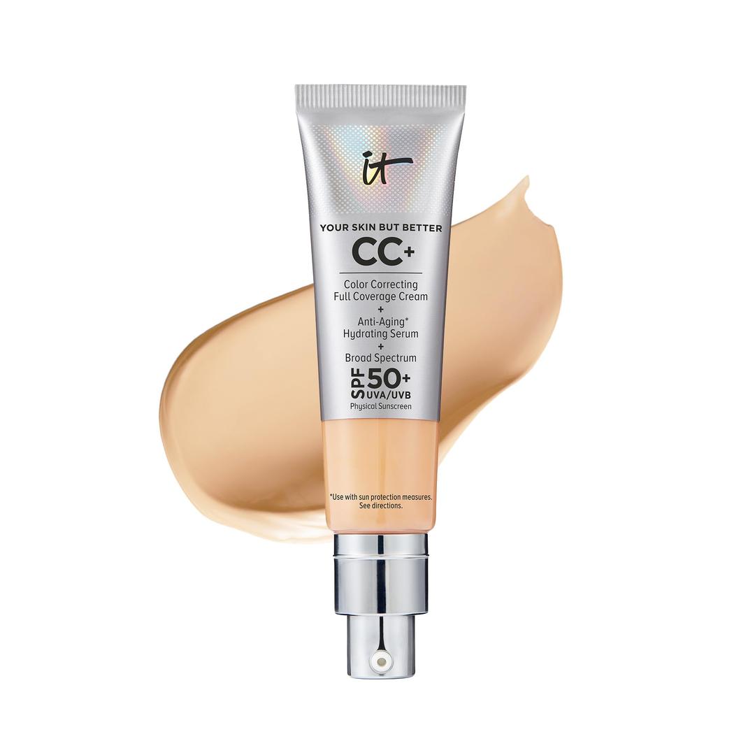 It CosmeticsYour Skin But Better CC+ Cream - Color Correcting Cream, Full-Coverage Foundation, Hydrating Serum & SPF 50+ Sunscreen - Natural Finish - 1.08 fl oz