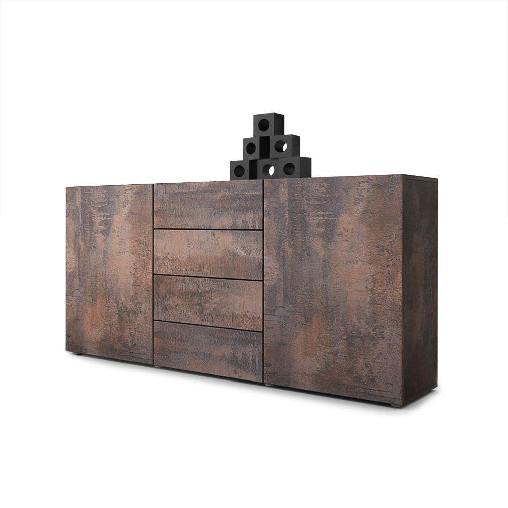 Vladon Sideboard Chest of Drawers Massa in Antique Steel