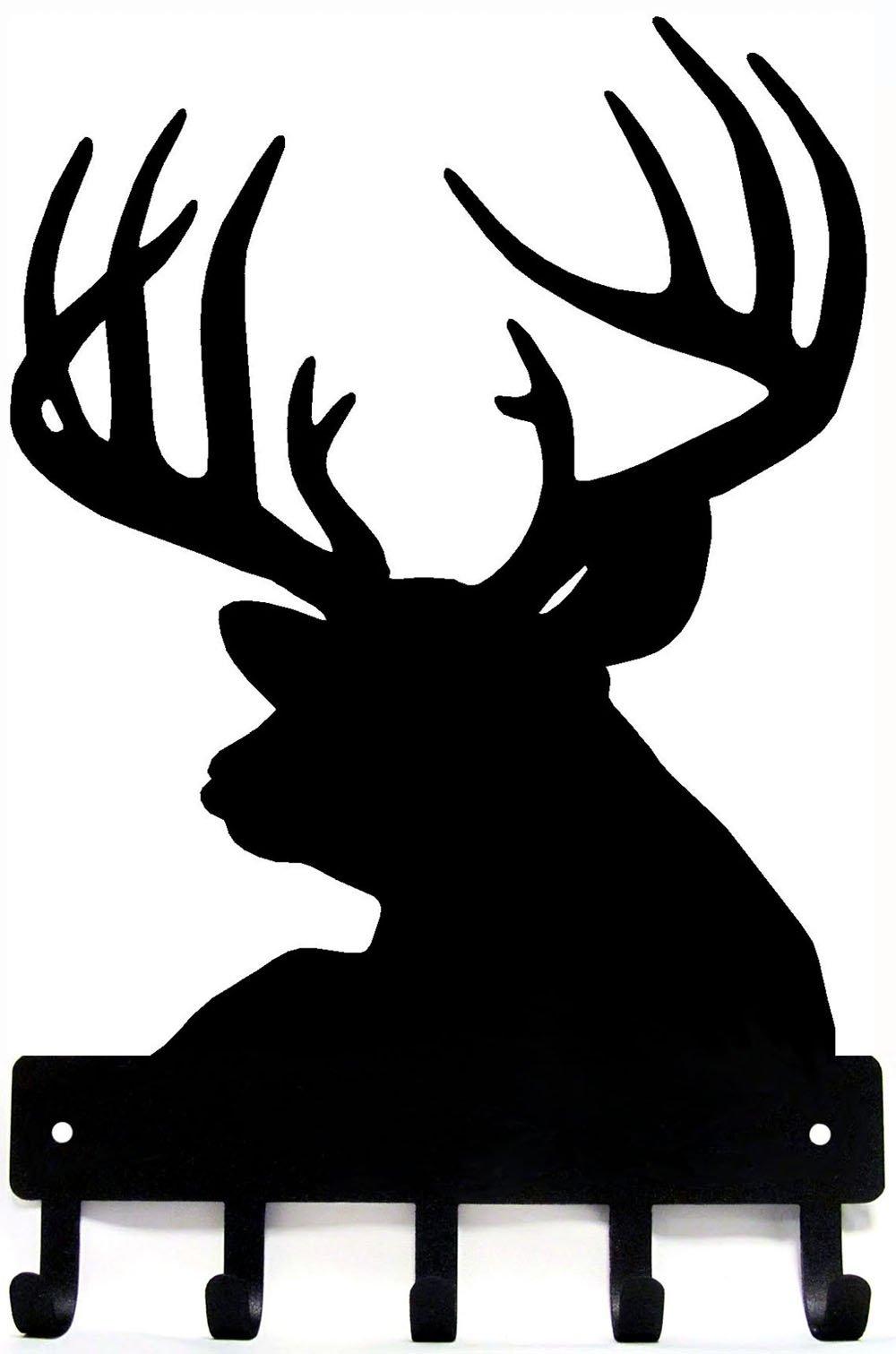 Buck Head Deer Key Rack Hanger - Small 6 inch Wide - Made in USA; Wall Mount Gift for Wildlife Lovers