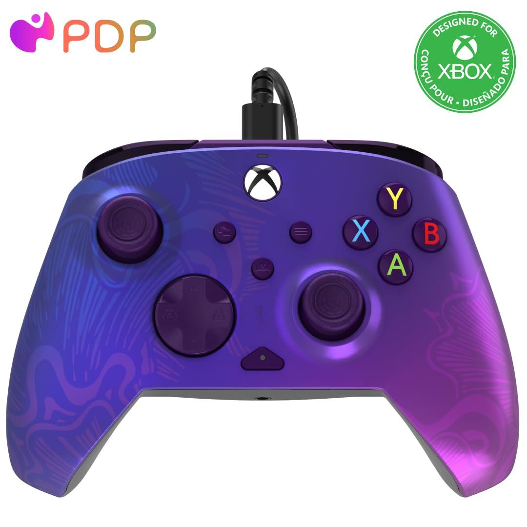 PDP Gaming REMATCH Enhanced Wired Controller Licensed for Xbox Series X|S/Xbox One/PC/Windows, Mappable Back Buttons, Advanced Customizable App - Purple Fade