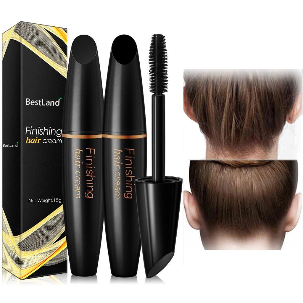 BestLand 2 Pcs Hair Finishing Stick, Hair Mascara Flyaway Hair Tamer Stick, Refreshing Not Greasy Feel Shaping Gel, Wax Fixer for Bangs, Edges, Frizz and Baby Hairs Control, Slick Back Hair Product