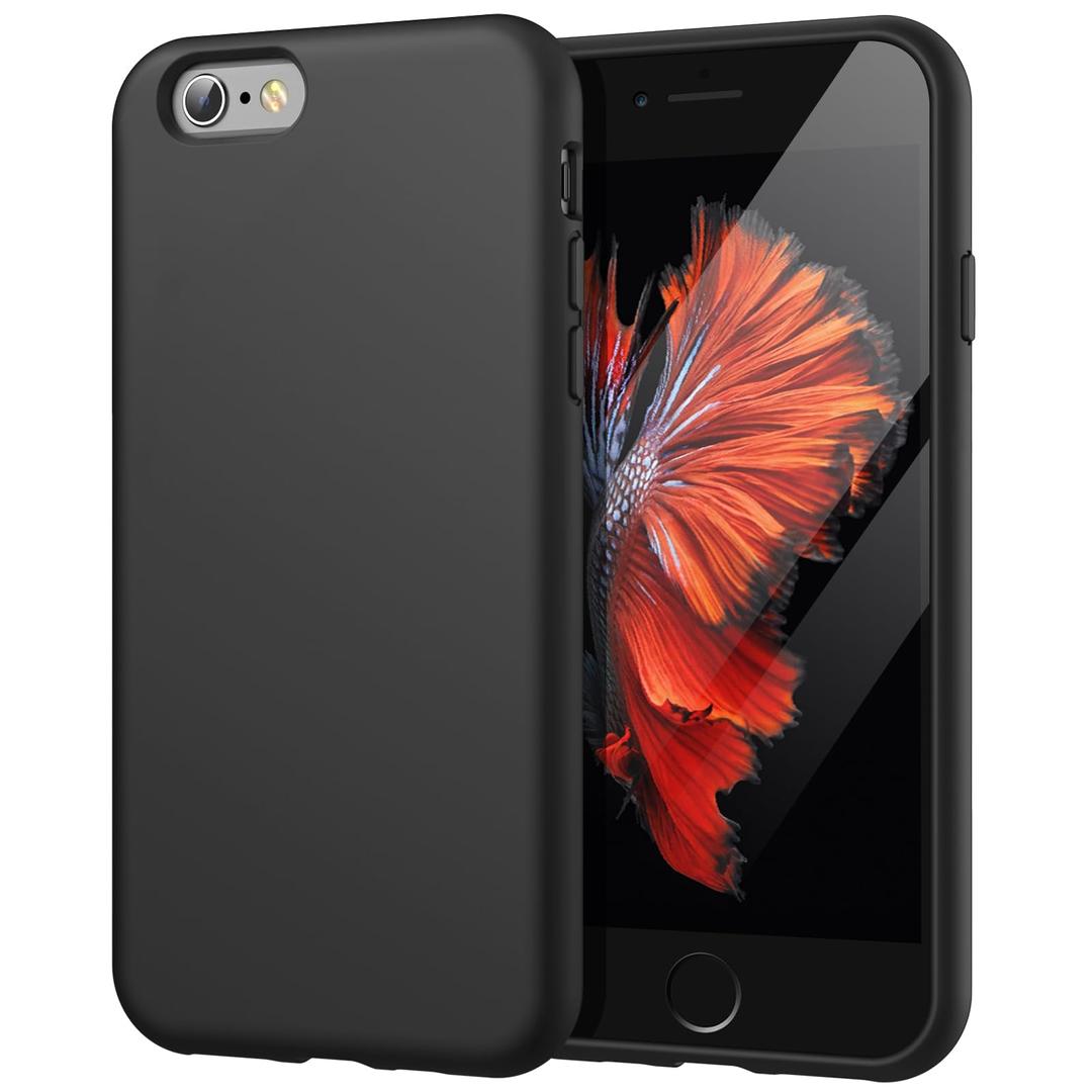 JETech Silicone Case for iPhone 6s Plus/6 Plus 5.5 Inch, Silky-Soft Touch Full-Body Protective Case, Shockproof Cover with Microfiber Lining (Black)