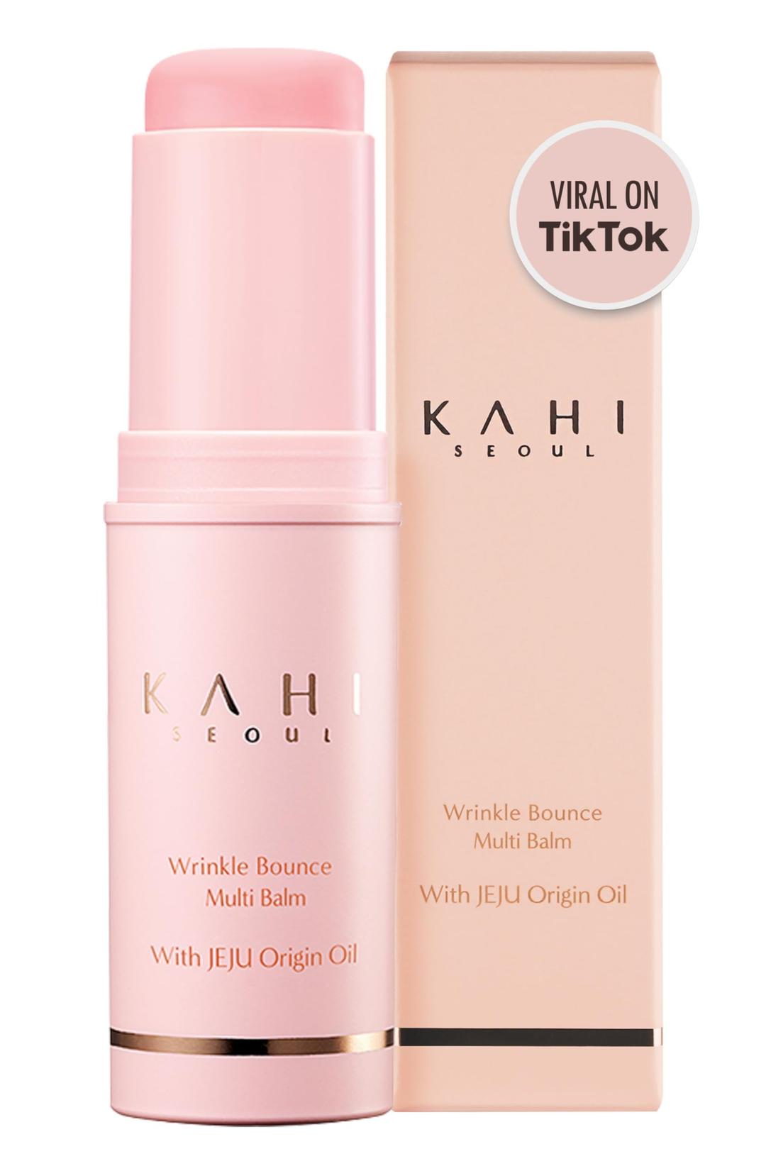 KAHIWrinkle Bounce Multi Balm Facial Moisturizer | All-in-One Hydrating Lip Balm Eye Cream Neck Cream Make Up Base & Face Mist Moisture Balm Stick | Daily Face Moisturizer Stick (0.32 fl oz)