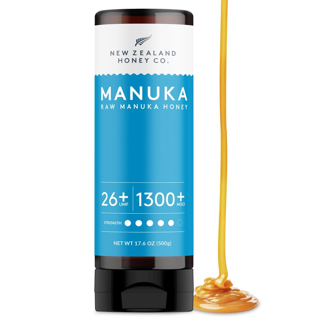 New Zealand Honey Co. Manuka Honey UMF 26+ (MGO 1300+) Squeezy Bottle 17.6 oz / 1.1 lb (500g)