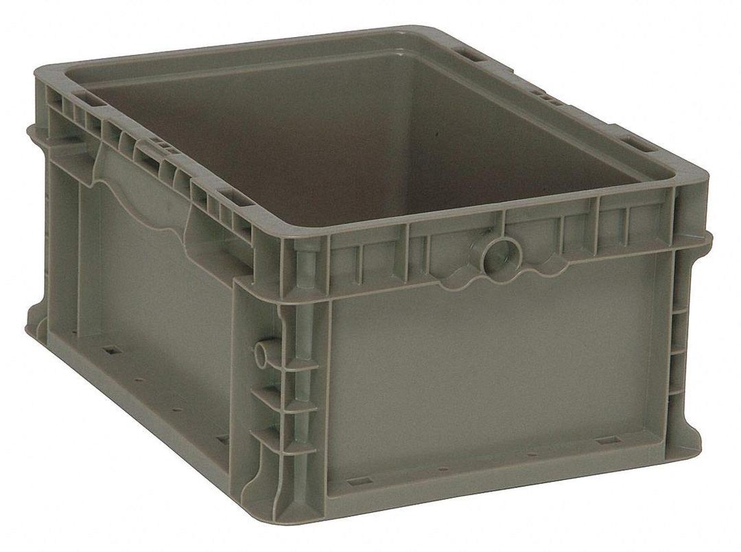 Quantum Storage Systems Straight Wall Container, Gray, 7-1/2"H x 12"L x 15"W, 1EA RSO1215-7 - 1 Each