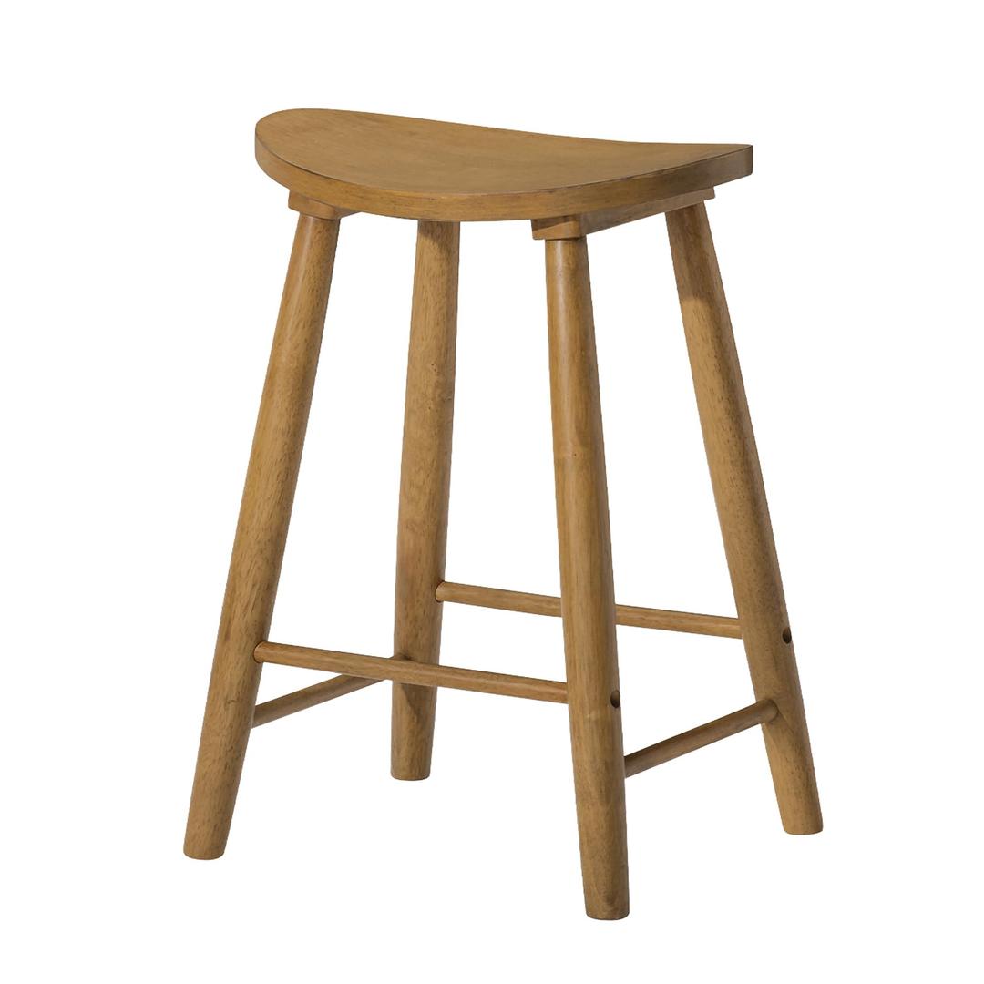 Maven Lane Kitchen Bar Stool, Modern Farmhouse Wood Counter Barstool, Kitchen Island Counterstool, Counter Height Bar Stools for Kitchen, Wide Seat Backless Bar Stools, Luna 26 Inch, Rustic Natural