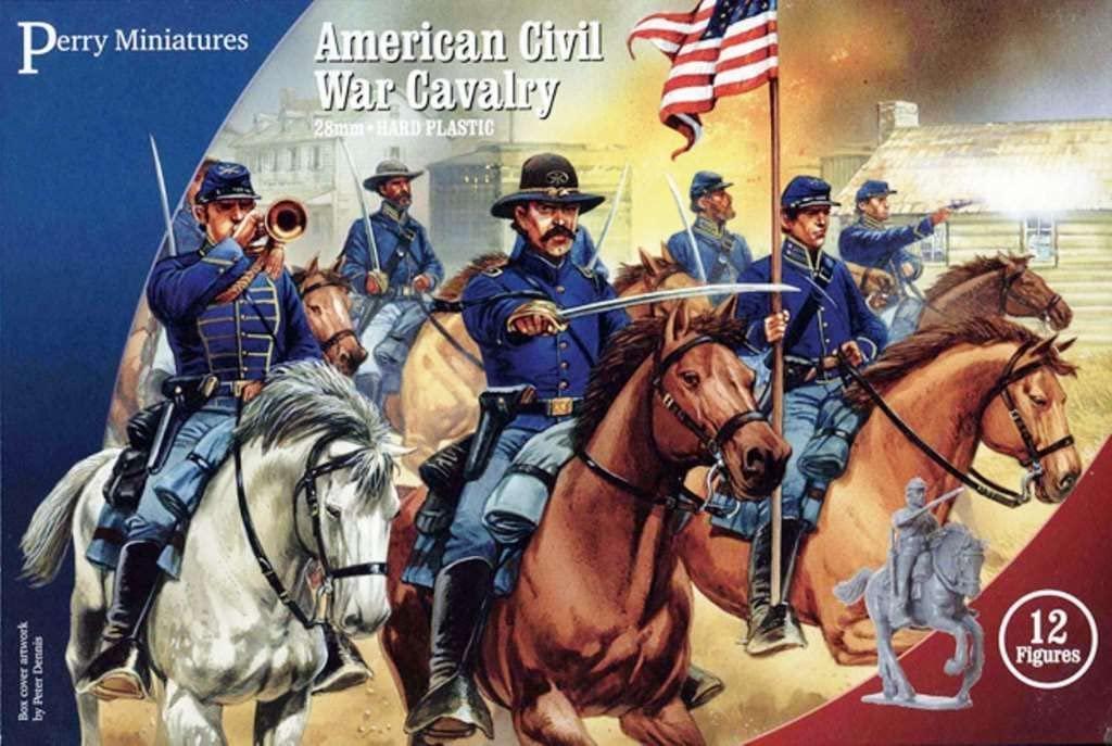 Plastic Toy Soldiers Kit 28mm American Civil War Calvary 12 Mounted Figures Wargaming Set