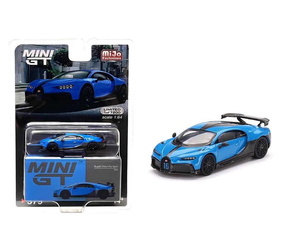 Bugatti Chiron Pur Sport Blue 1/64 Diecast Model Car by True Scale Miniatures MGT00379