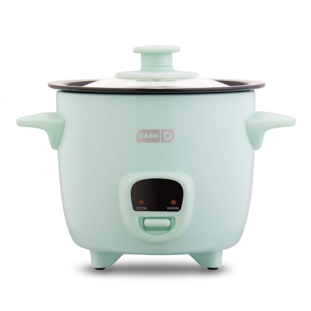 DASH Mini Rice Cooker Steamer with Removable Nonstick Pot, Keep Warm Function & Recipe Guide, .5 Quart, for Soups, Stews, Grains & Oatmeal - Aqua