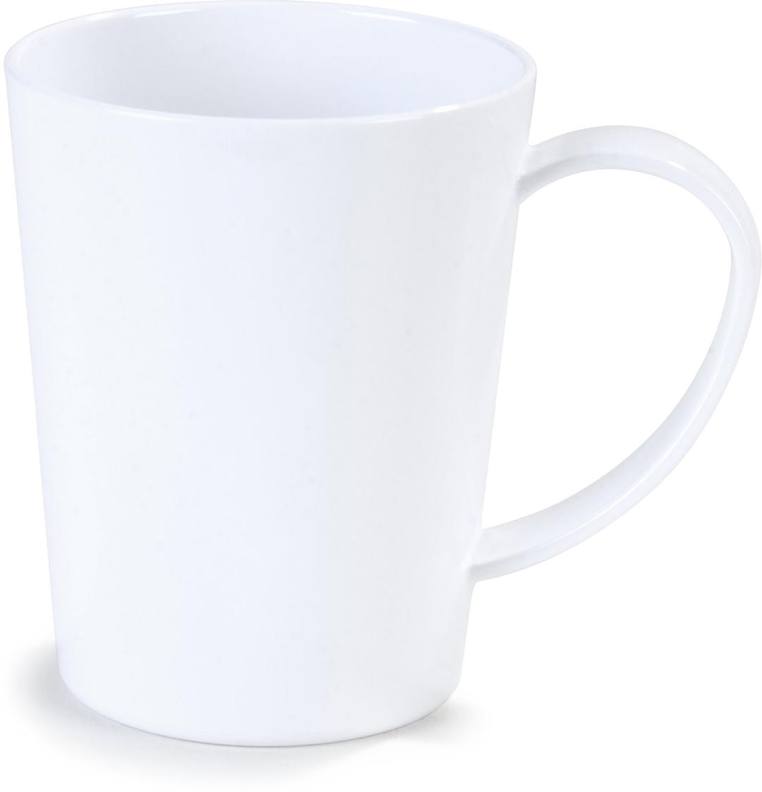 Carlisle FoodService Products Mug Plastic Coffee Mug with Large Handle for Buffets, Home, and Restaurant, Tritan, 12 Ounces, White