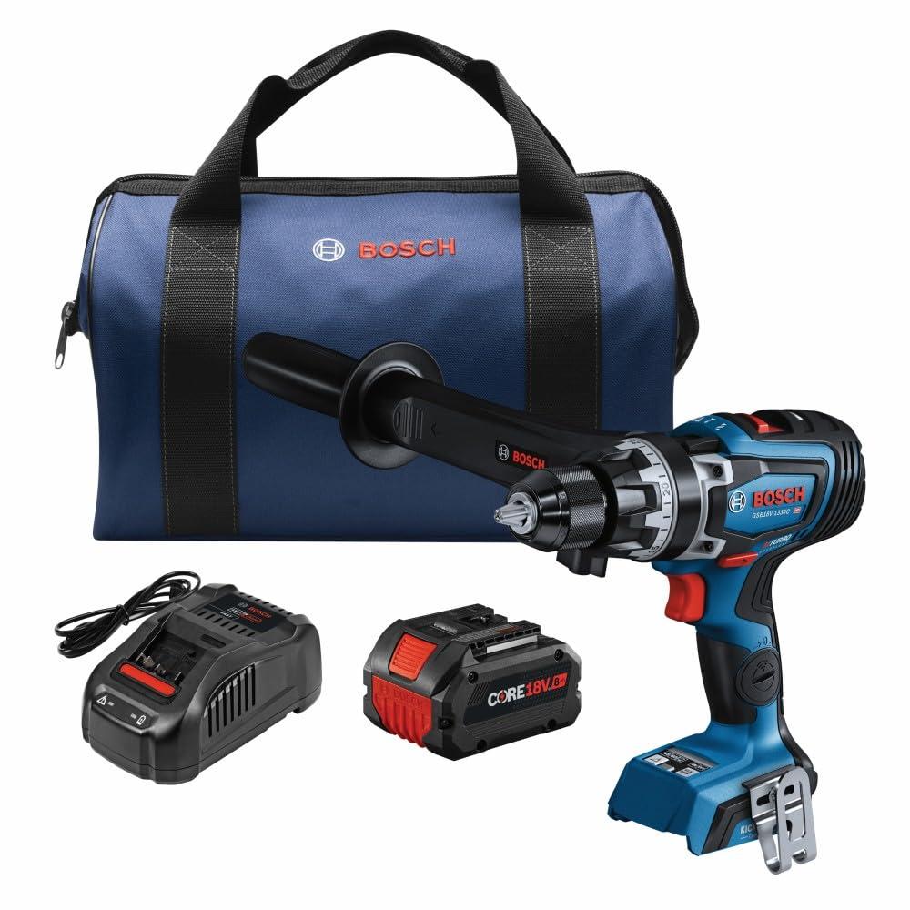 BoschGSB18V-1330CB14 PROFACTOR™ 18V Connected-Ready 1/2 In. Hammer Drill/Driver Kit with (1) CORE18V® 8 Ah High Power Battery