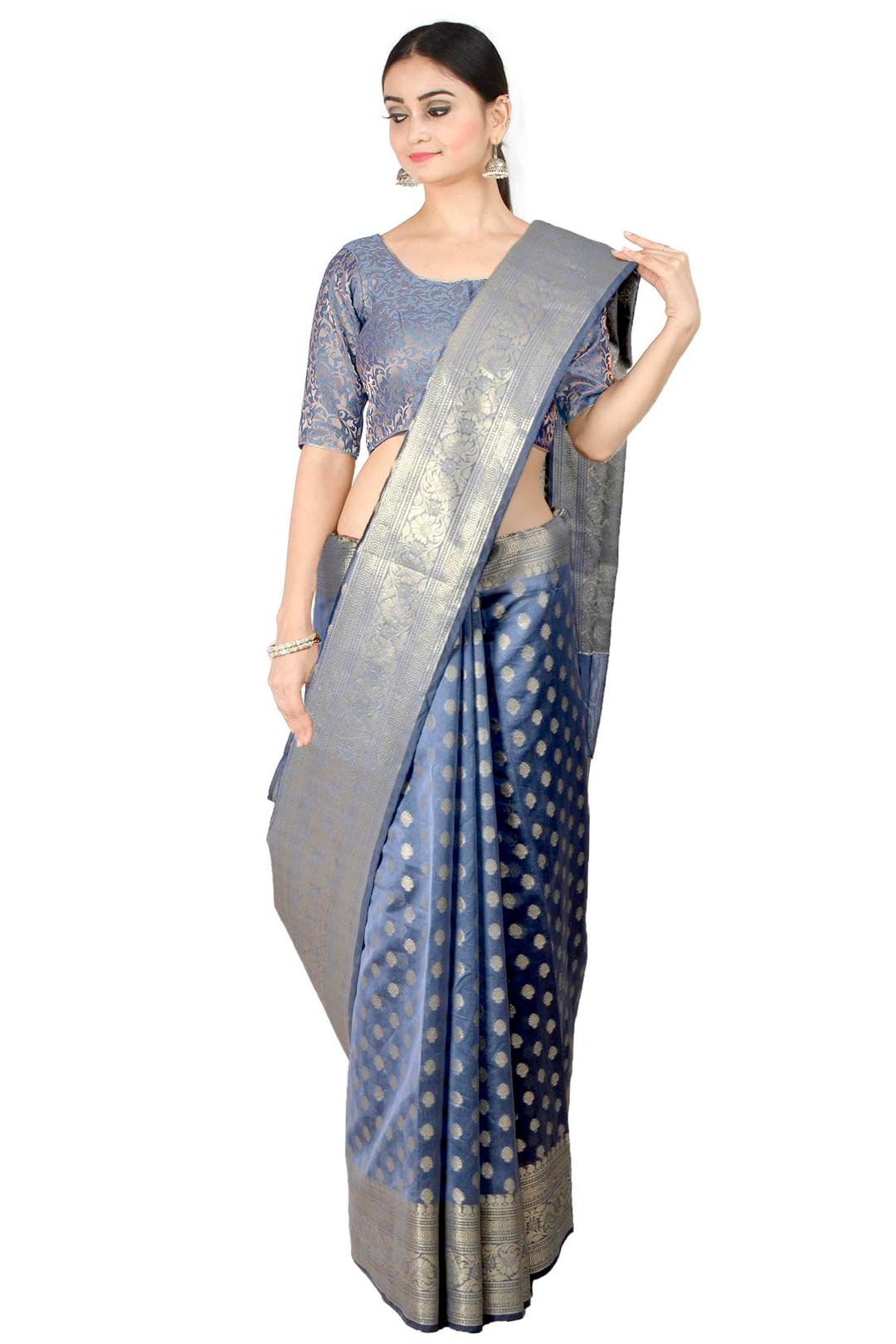 ChandrakalaBanarasi Saree for Women with Unstitched Blouse Piece Indian Wear (1105)