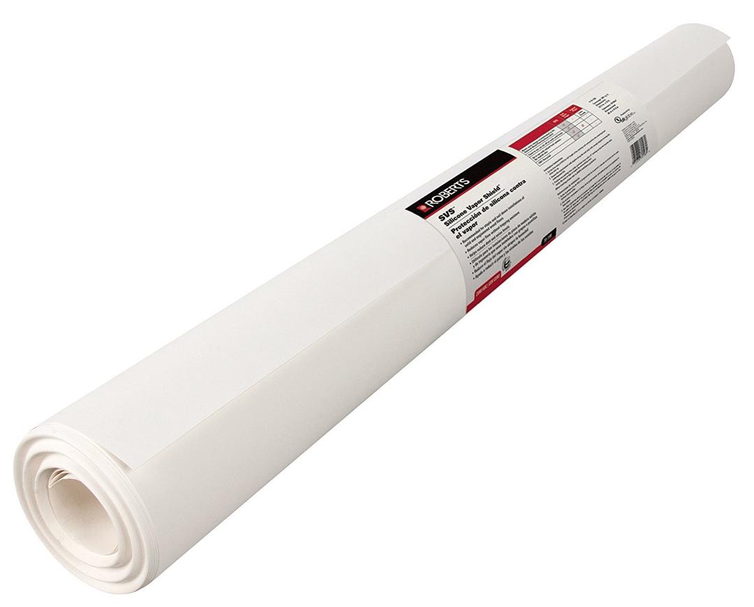 ROBERTS70-198 Silicone Moisture Barrier Underlayment for Solid & Engineered Wood Floors & LVP, 31.5 in. x 76.25 ft. x 6 mil, White 200 sq. ft. Coverage