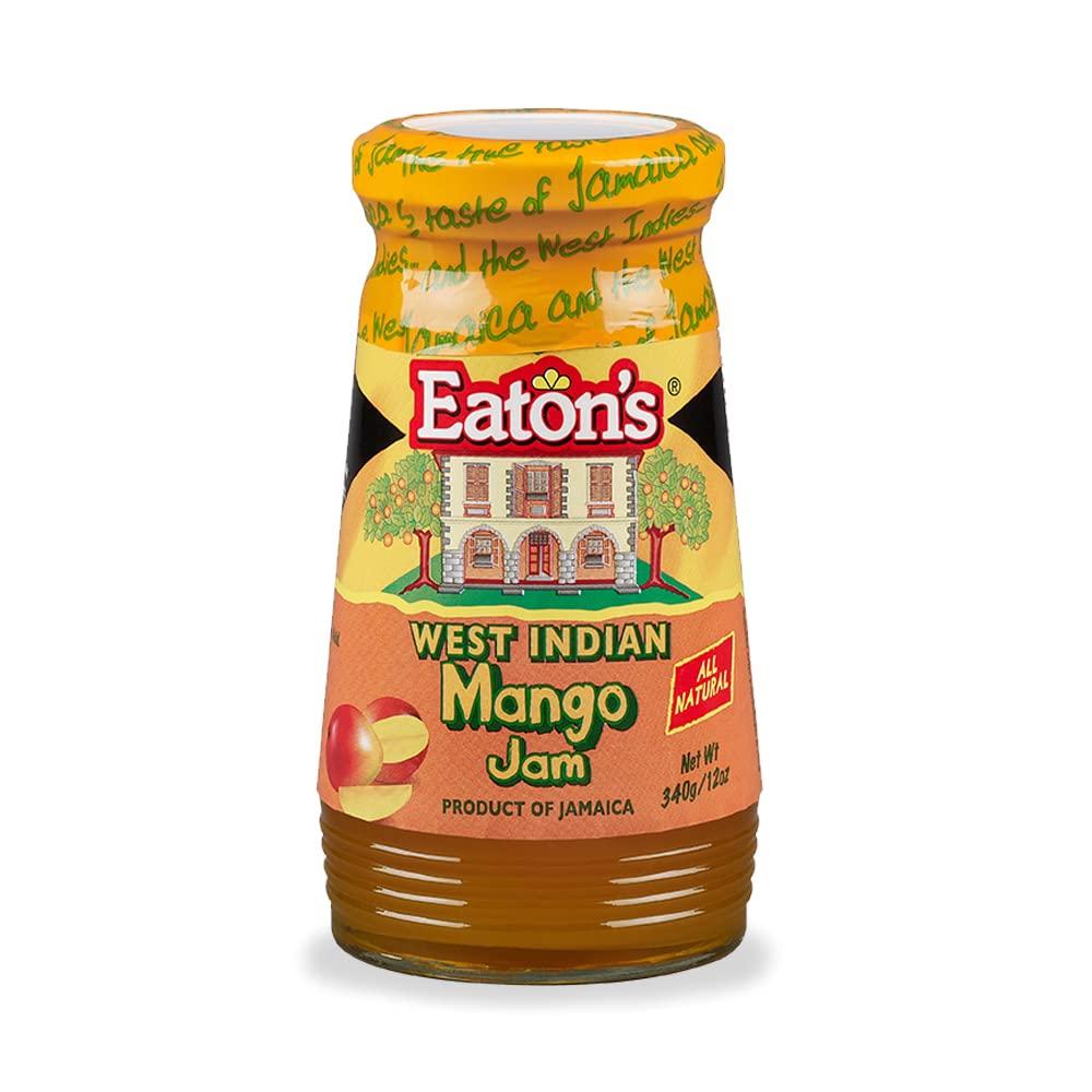 Eaton's Mango Jam - All-Natural Jamaican Mango Jam, Pancakes, Bagels, Biscuits, Crackers, English Muffins, and French Bread, Dips in Charcuterie Boards and Gift Baskets, with Jerk Cooking Recipe eBook