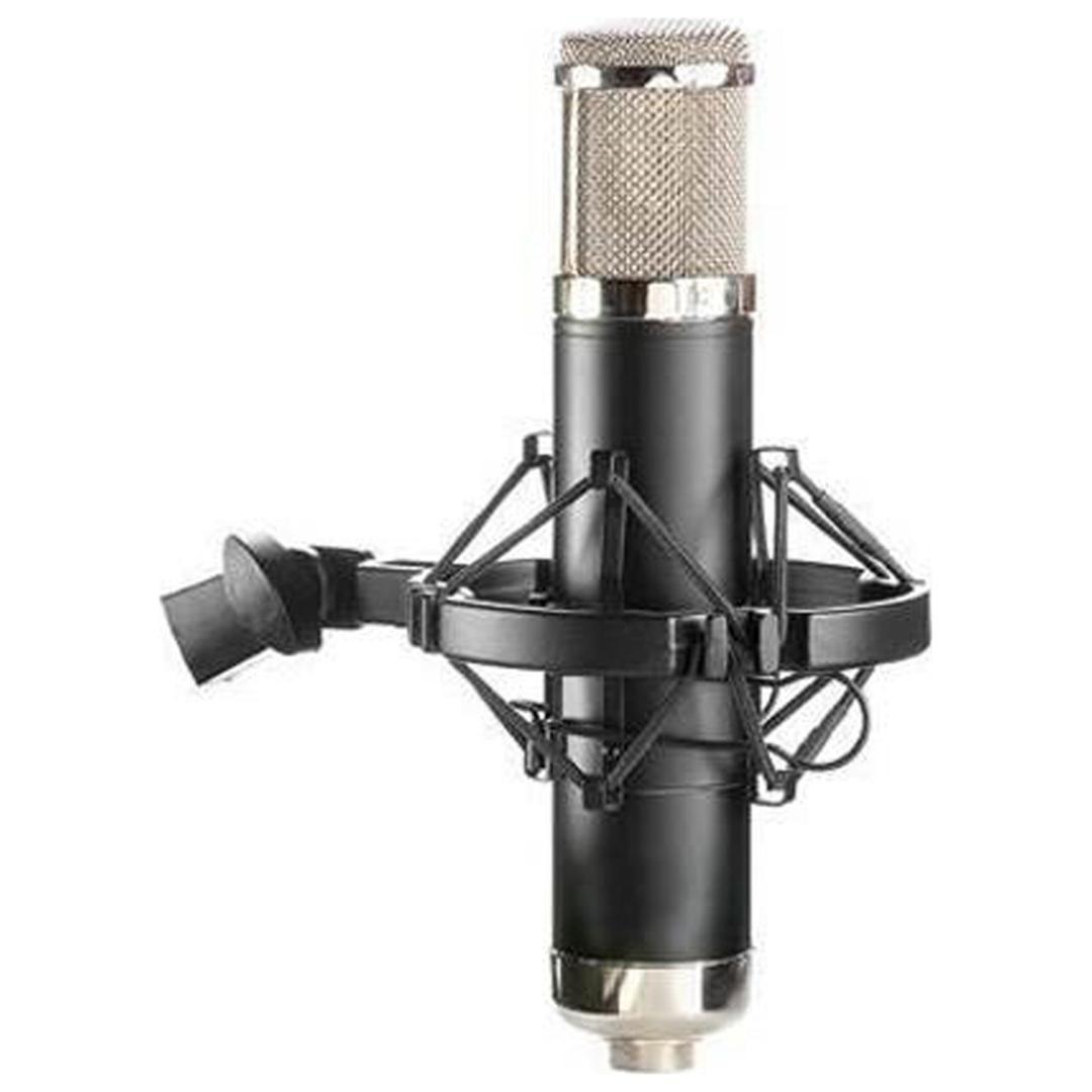 Apex Apex460B Large Diaphragm Multi-Pattern Tube Studio Condenser Microphone with Omnidirectional, Cardioid, Figure-8 Patterns, Shock Mount Clip