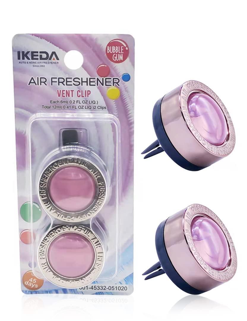 Car Air Freshener Vent Clips | 12ml Bubble Gum Scent Perfume Diffuser | Car Fresheners for Men Women | Last Up to 90 Days Fragrance | Fresh Smell Odor Eliminator | Auto Truck Refreshers