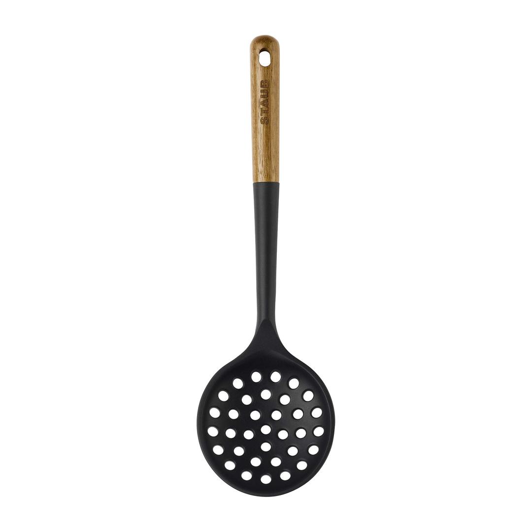 STAUBSkimmer Spoon, Perfect for Straining or Lifting Meat and Veggies from Broth, Durable BPA-Free Matte Black Silicone, Safe for Nonstick Cooking Surfaces