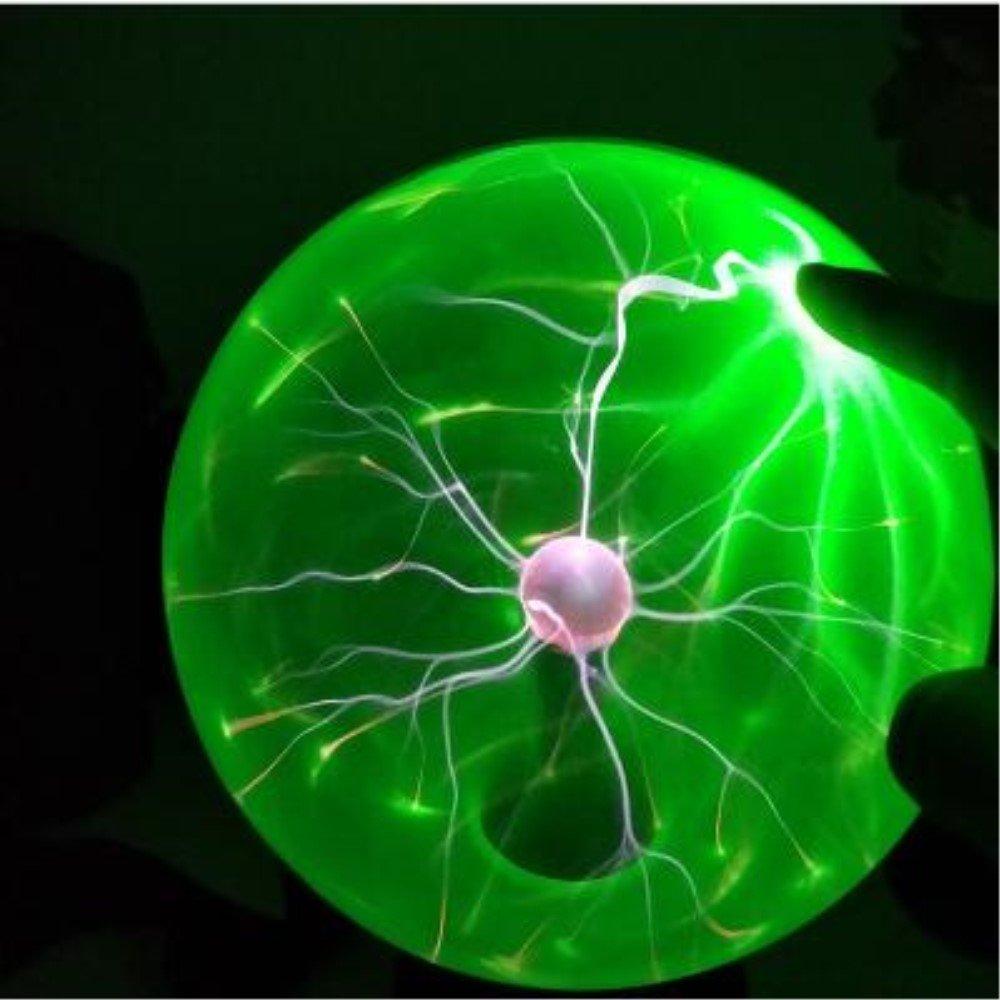 Touch Sound Sensitive Glass Plasma Ball Lamp Crystal Green Color Globe Design (8inches)