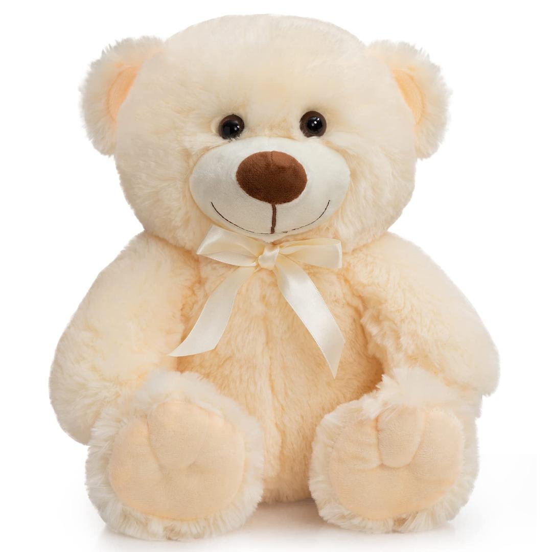 Super Color Teddy Bear Stuffed Animals Plush Toy for Children Girlfriend Family Beige 14 inch