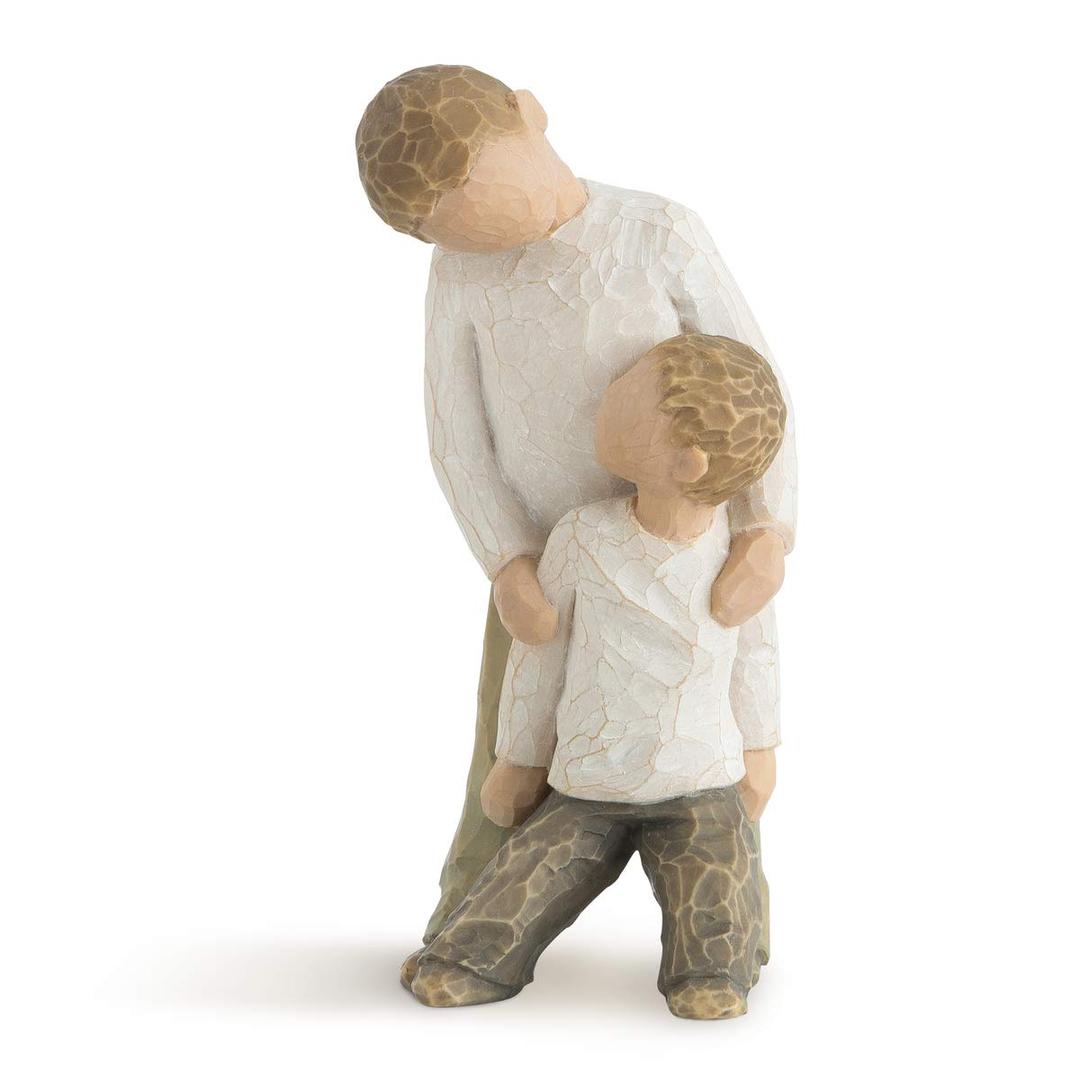 Willow Tree Brothers, Forging a Bond That Lasts a Lifetime, Two Boys Leaning Against Each Other, Figure Reflects Family Relationships and Best Friends, Sculpted Hand-Painted Figure