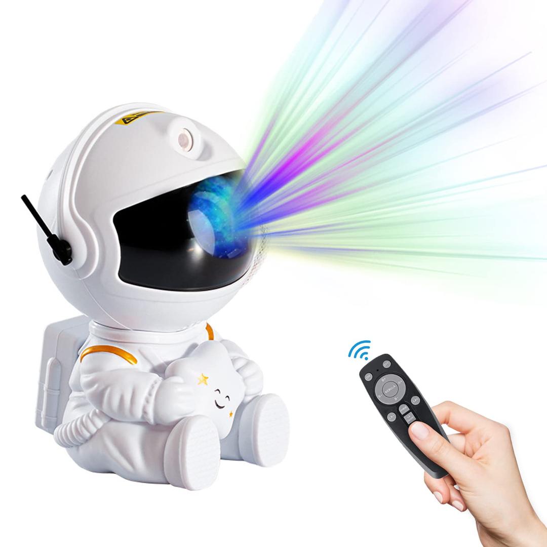 HSPauto Astronaut Star Projector, Galaxy Projector, Star Night Light Projector. Galaxy Bedroom Projector, Adult Playroom/Kids Room/Home Theater/Ceiling/Room Decoration (White Clouds)