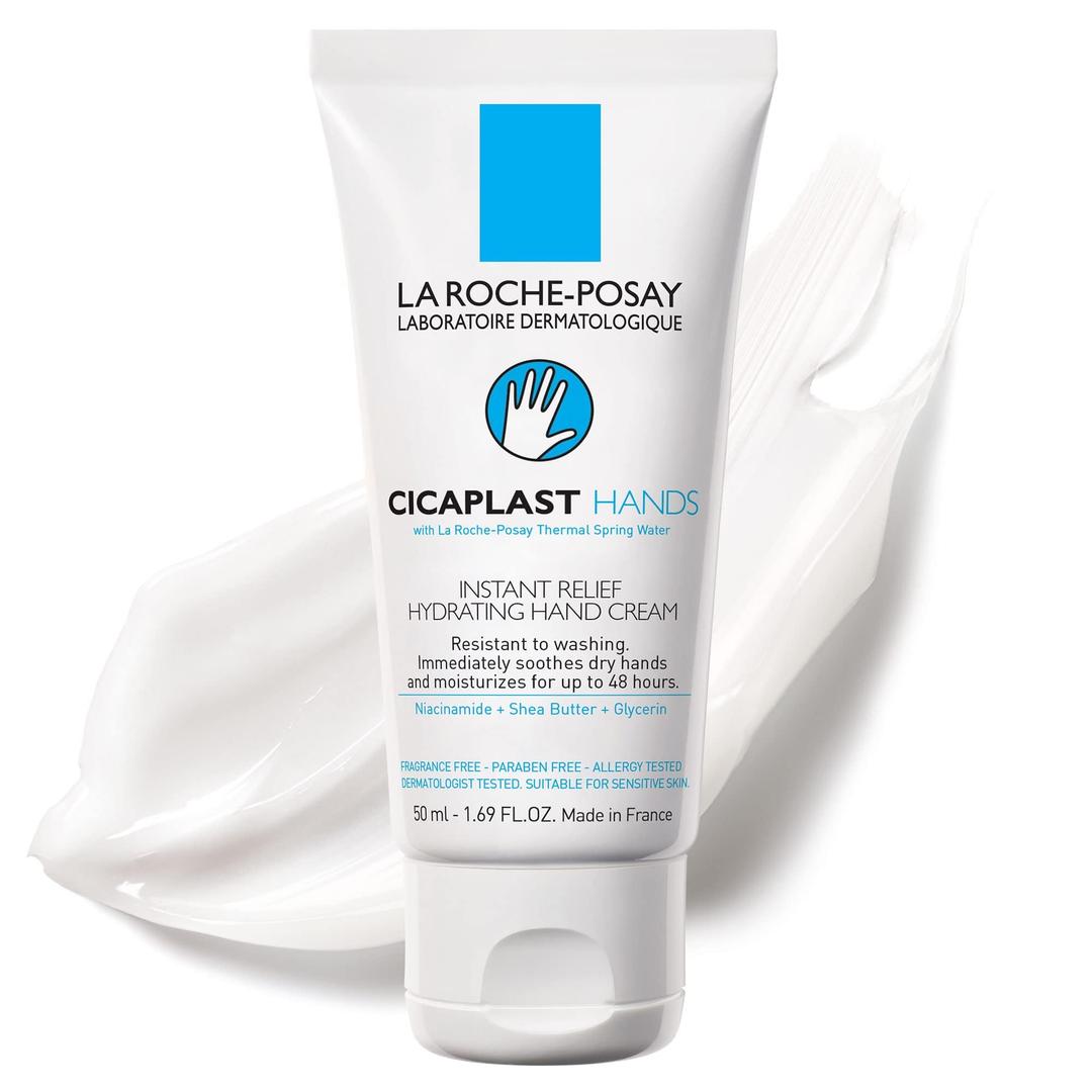 La Roche-PosayCicaplast Hand Cream, Instant Relief Moisturizing Hand Lotion for Dry Hands, Shea Butter Lotion for Dry Cracked Hands, Non Greasy, Fragrance Free