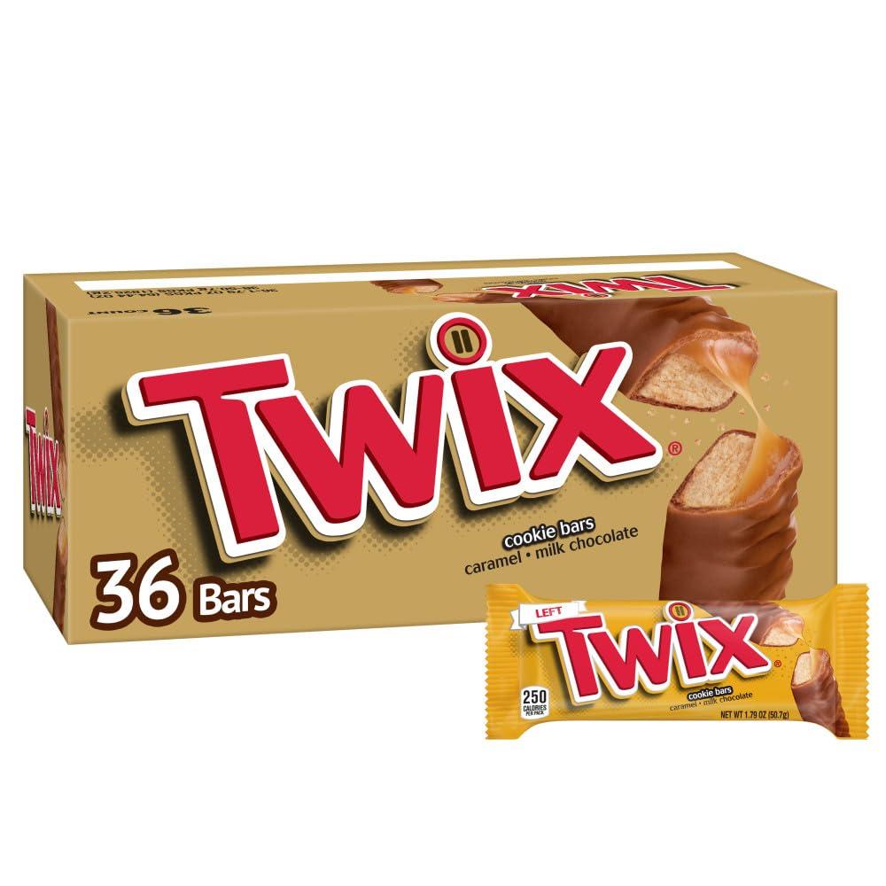 TwixFull Size Caramel Chocolate Cookie Candy Bar, 1.79 oz. 36-Count Box