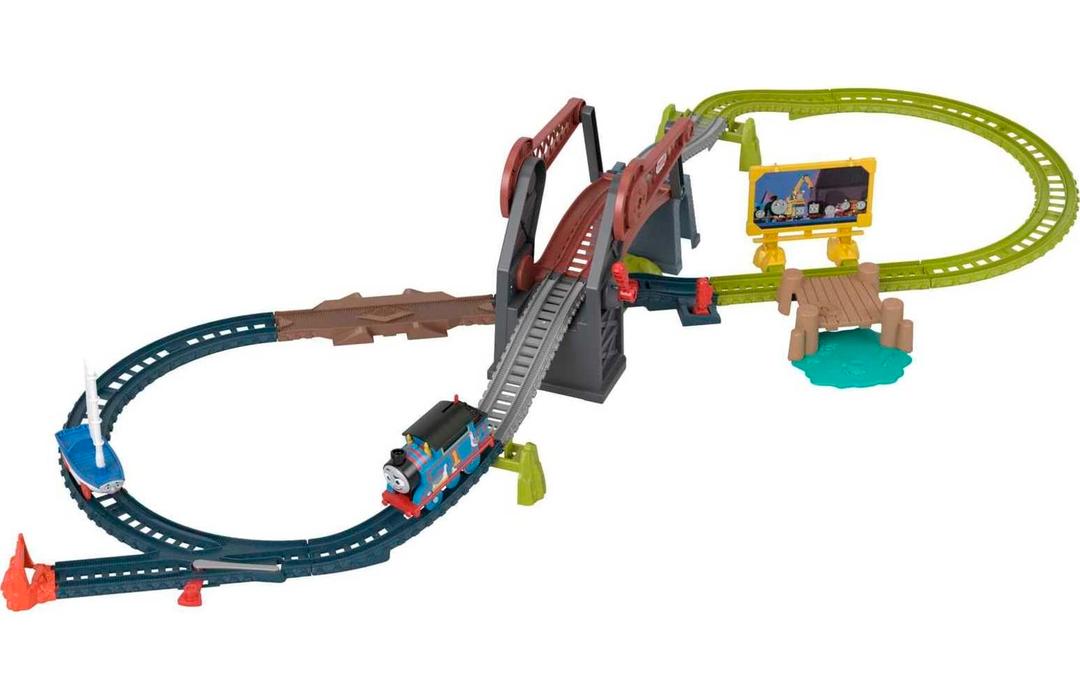 Thomas & Friends Motorized Toy Train Set Bridge Lift Thomas & Skiff Track Playset with Boat for Preschool Pretend Play Kids Ages 3+ Years