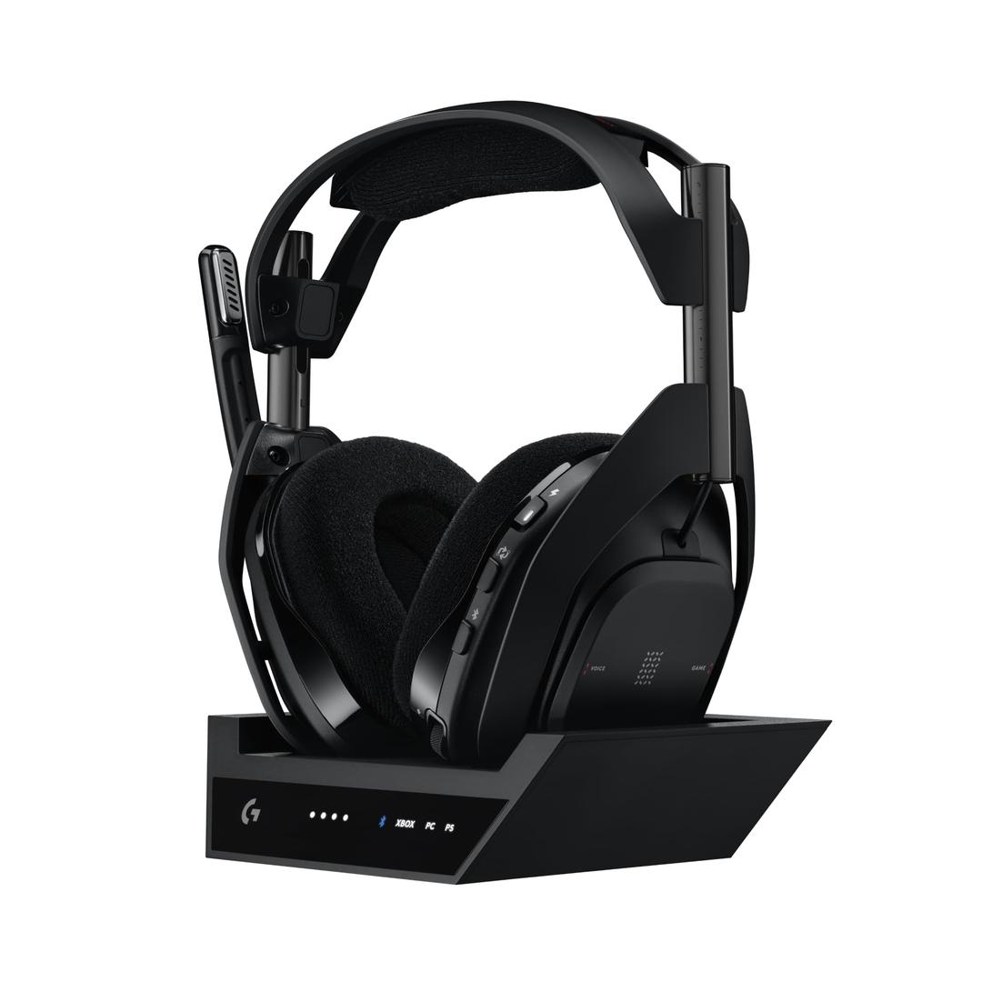 Logitech G Astro A50 X Omni-Platform Wireless Gaming Headset + Base Station for PS5, Xbox, PC: PLAYSYNC Video & Audio Switcher, HDMI 2.1 4K 120Hz VRR, <24 bit/48 kHz, 24hr Battery, 2.4GHz & BT - Black