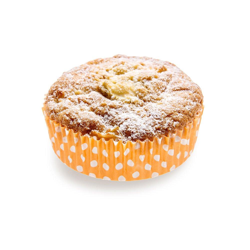 Restaurantware Panificio 4 Ounce Baking Cups 200 Ridged Cupcake Liners - Oven-Ready Freezable Orange Paper Muffin Cases Disposable Polka-Dotted For Wedding Parties Baby Showers